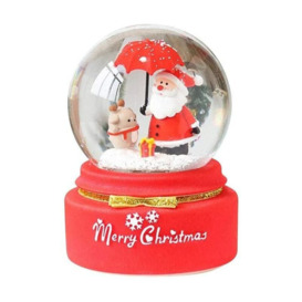 Santa Crystal Ball Christmas Snow Globe(red) Snow Globes for Kids Crystal Music Box Christmas New Year's Gift