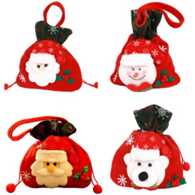 4PCS Christmas Socks, Santa Claus, Snowman and Reindeer Large Christmas Stockings, Christmas Decoration for Tree, Fireplace, Showcase, Candy Bag Gift