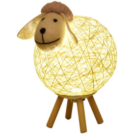 Dimming LEDs Night Light for Kids Cute Sheep Yarn-ball Design Hand-woven Lampshade Moon Lamp Nursery Lamp USB Baby Nightlight for Bedroom Home Indoor