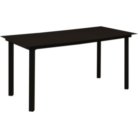 Garden Dining Table Black 150x80x74 cm Steel and Glass24095-Serial number