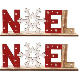 2pcs christmas Xmas Wooden Table Sign Snowflake Letter Table Plaque Sign xmas Party centerpiece Desk decoration