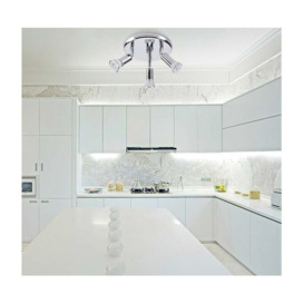 Thsinde - Ceiling Light 3 Adjustable Spotlights Bathroom 9W, LED Adjustable Angle Lighting for Bedroom Living Room Kitchen Corridor,