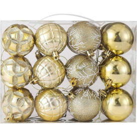 "Christmas Balls Ornaments For Xmas Tree 24Ct 2.36""/60Mm Shatterproof Plastic Christmas"