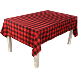 Echoo - Red and black checkered non-slip Christmas tablecloth for Christmas decoration , Red