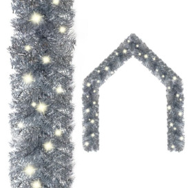 Christmas Garland with LED Lights 5 m Silver - Silver - Vidaxl