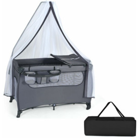 Costway - 3 in 1 Baby Bedside Bassinet Cot Portable Infant Changing Table Toddler Playpen