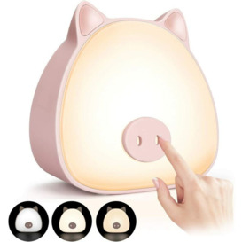 Kids LED Night Light, Rechargeable Touch Night Light, Rechargeable Table Lamp for Bedroom, Nursery & Living Room (Pink)