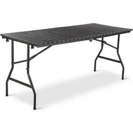 Folding Picnic Table, Garden Table, Camping Table with Carry Handle, Steel Frame, HDPE Plastic Panel, Waterproof for Camping, Picnics, Buffets(166 x