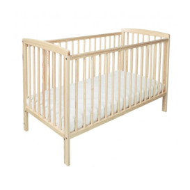 Sydney Natural Cot with Spring Mattress & Removable Washable Water Resistant Cover - Natural