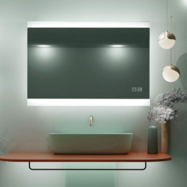 Lisa - 700x500mm Illuminated LED Bathroom Mirror Light up Wall Mirror with Touch Sensor Switch Demister Pad Wall Mounted