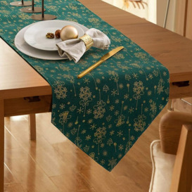 Christmas Table Runner Embroidered Table Runner Decor Snowflake Christmas Table Cloth Classic Table Linen for Home Decorative Tablecloth Party