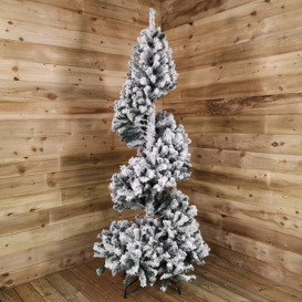 Premier Decorations Ltd - 7ft (2.1m) Premier Spiral Snow Flocked Christmas Tree
