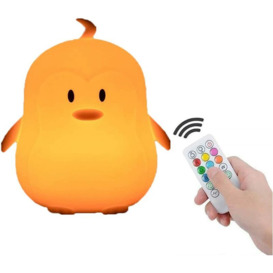 Devenirriche - Big Owl Night Light for Baby Night Light led Night Lights Portable Silicone Bedside Lamp Multicolor Light with Remote Control Eye Care
