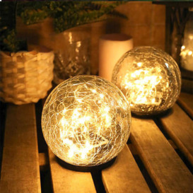 Perle Raregb - Solar Underground Lights, Outdoor Glass Ball with Cracked Lights, Decorative Landscape Lights, Simple Small Lawn Lights, Outdoor