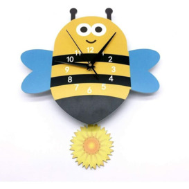 Zqyrlar - Creative Pendulum Clock, Bee Kids Room Wall Clock, Decorative Cartoon Wall Clock for Kids