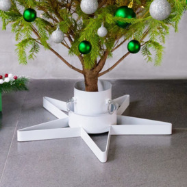 Asupermall - Christmas Tree Stand White 47x47x13.5 cm