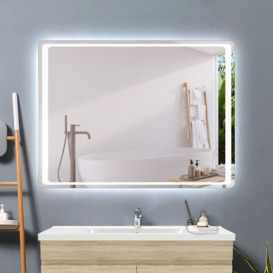 Bathroom Mirrors with Lights,1000x700mm with Demister Pad,IR Motion Sensor Touch IP44 Rated