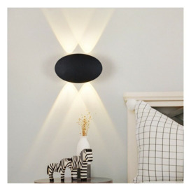 2PCS Modern Wall Lamp Led Wall Light 4W Nordic Wall Sconce Warm White Wall Light for Bedroom Office Cafe Loft Black