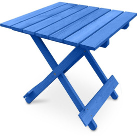 Garden Table Adirondack Wood Outdoor Furniture - Alana Blue Hemlock Wood - Blue