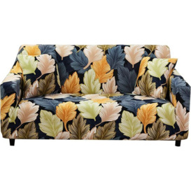 1 Piece Printed Stretch Sofa Slipcover Non Slip Soft Couch Sofa Cover Washable Furniture Protector Sofa Cover (Medium, Fallen leaves) 1 Seater
