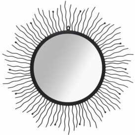 Topdeal - Wall Mirror Sunburst 80 cm Black VDTD11867