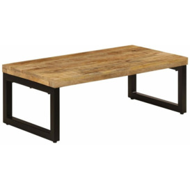 Coffee Table 110x50x35 cm Solid Mango Wood and Steel VDTD13221 - Topdeal