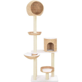 Topdeal - Cat Tree with Sisal Scratching Post Seagrass VDFF07290_UK