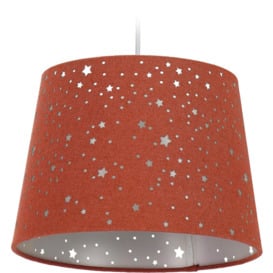 Children’s Hanging Lamp with Star Design, Kids’ Ceiling Light, Round Fabric Lampshade, Assorted Colours - Relaxdays