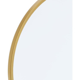 Wall-Mounted Mirror Wrought Iron Makeup Round Mirror Bathroom Living Room DecorationGold 20in