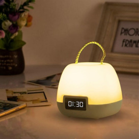 Gift - led Night Light Bedside Lamp Color Changing Remote Control Kids Night Light Rechargeable Table Lamp with Clock Display Suitable for Kid's Room