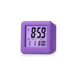 Digital Alarm Clocks Travel Clock for Kid - Easy Setting Clock Display Time, Date, Alarm purple
