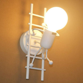 Humanoid Wall Light Indoor, Creative LED Wall Lamp Modern Wall Sconce Light for Bedroom Children Room Hallway Restaurant Stair, E27, Bulb not