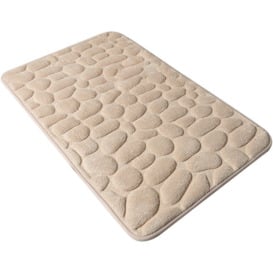 Bath Mat Cobblestone Embossed Soft Memory Foam Pad Floor Rug Non Slip Water Absorbent Door Mat Chair Mat Machine Washable Bathroom Rug Carpet 16 X 24