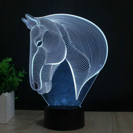 3D Horse LED Night Light, Illusion Horse Effect USB Charging LED Night Lamp with 7 Changing Colors for Home/Office Decorations, Touch Table Desk