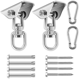 Heavy Duty Ceiling Hook with SUS304 Stainless Steel 360° Rotation 4 Fixing Screws for Concrete Wood Sets Yoga Hammock Hanging Chair Suit Two Pieces