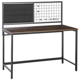 Beliani - Home Office Industrial Desk Dark Wood Effect Computer Writing Memo Board Vince - Black