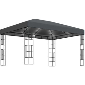 Gazebo with led String Lights 3x4 m Anthracite FF3070323_UK - Topdeal