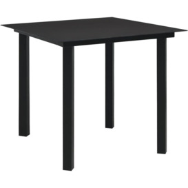 Garden Dining Table Black 80x80x74 cm Steel and Glass FF312161_UK - Topdeal