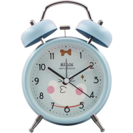 Bearsu - Dog Kids Alarm Clock Loud Twin Bell Cartoon Alarm Clock for Heavy Sleepers Digital Alarm Clock for Kids Bedroom Silent Non Ticking & Night
