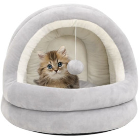 Vidaxl - Cat Bed 50x50x45 cm Grey and Cream - Grey