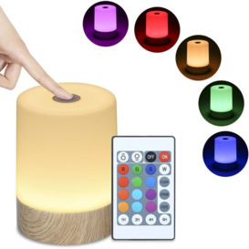 Portable USB Night Light with Remote 13 Colors & 3 Lighting Modes Timer Function Dimmable Touching Control Bedside Table Desk Lamp