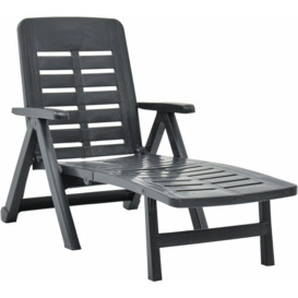 Folding Sun Lounger Plastic Anthracite FF48756_UK - Topdeal