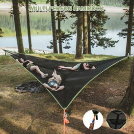 Thsinde - Aerial Camping Hammock, Multifunctional Portable Triangle Hammock Multi Person Hammock 3 Point Design Portable Hammock