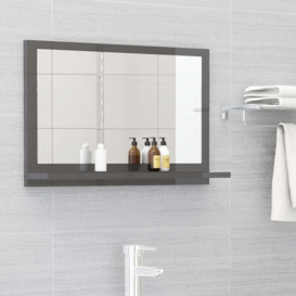 Topdeal - Bathroom Mirror High Gloss Grey 60x10.5x37 cm Chipboard FF804570_UK