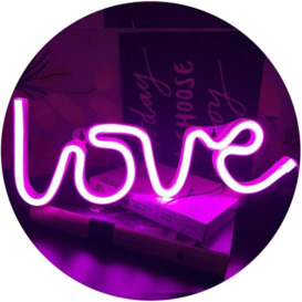 Neon Love Signs Light LED Love Decorative Art Marquee Sign - Wall Decor/Table Decoration for Wedding Party Kids Room Living Room Home Bar Pub Hotel