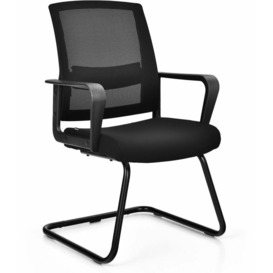 Waiting Room Chair Mid Mesh Back Reception Chair with Adjustable Lumbar Support