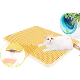 Cat Litter Box Mat Double Layer Waterproof Urine Cat Toilet Mat Litter Outlet Mat-S-37*58cm