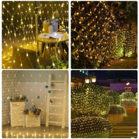 Mesh String Lights, 200 led Mesh String Lights 3m x 2m Energy Saving and Waterproof with Remote Control, Bedroom, Christmas, Wedding Party, Home,
