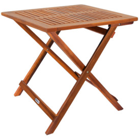 Deuba - Small Coffee Table Wood 70x70x73 cm Folding and Light Square Side Bistro for Patio Garden Living Room Outdoor Top