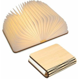 Echoo - LED Book Light Wooden, Folding Magnetic Book Light, USB Rechargeable LED Paper Light, Decorative Light Batteries